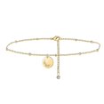 thumbnail image 1 of Women Coin Anklet Gold Birth Month Floral Pendant Anklet Jewelry Gift, 1 of 5
