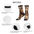 thumbnail image 5 of Women's Men's Dark Giraffe Print Colorful Novelty Pattern Crew Athletic Socks, 5 of 7