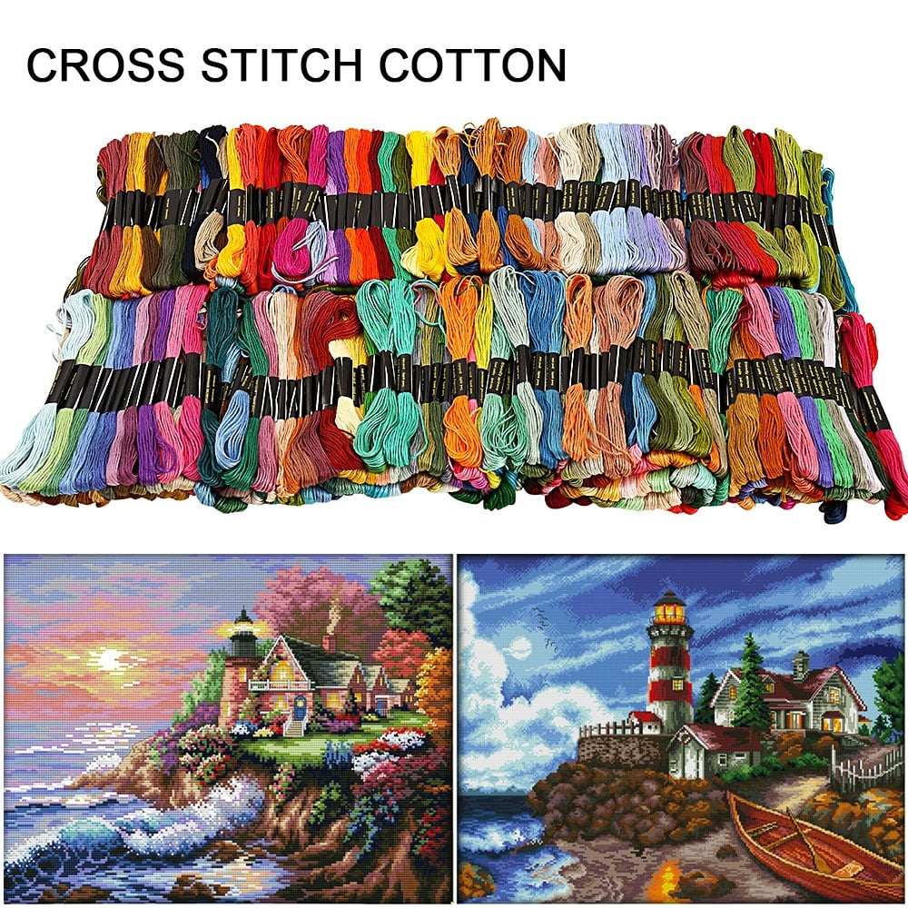 Fznkrag 450Pcs Embroidery Floss, Multi Colors Cotton DMC Cross Floss Stitch Thread Embroidery Sewing Skeins(447 Colors)