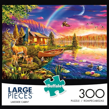 Buffalo Games - Lakeside Cabin - 300 Large Piece Jigsaw (Best Android Puzzle Games 2019)