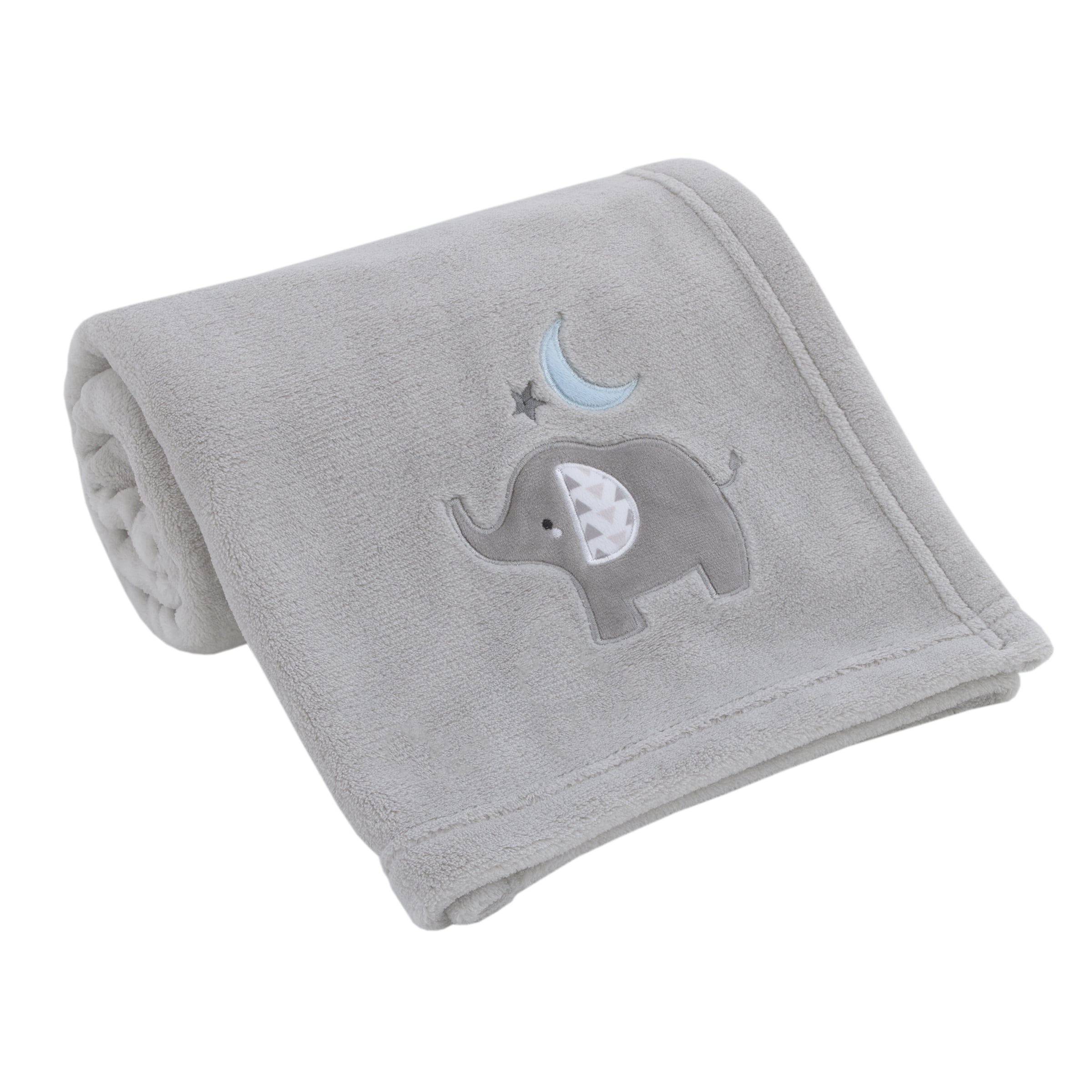 Little Love by NoJo Elephant Stroll Super Soft Gray Baby Blanket