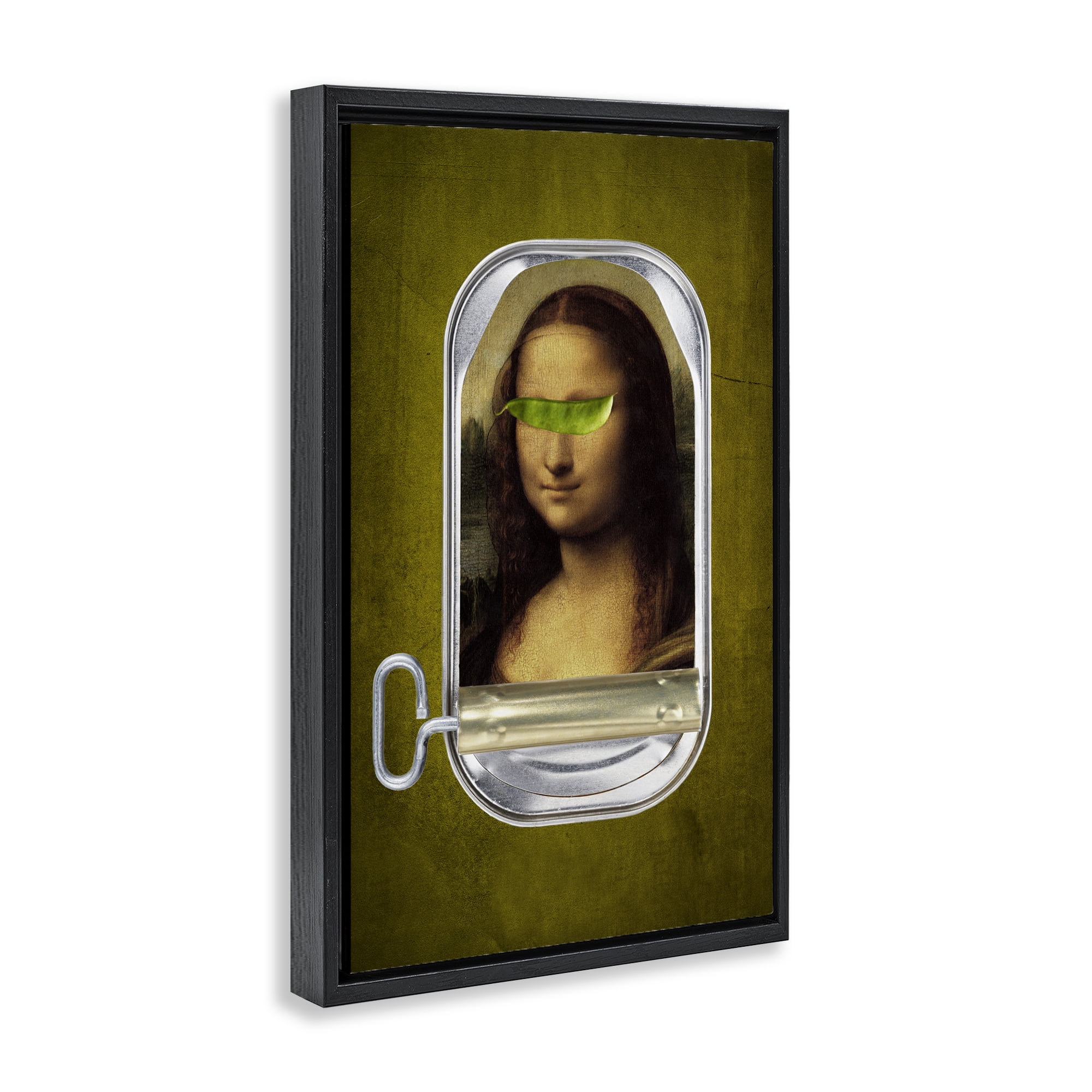 Canned Mona Lisa Black Framed Floater Canvas Wall Art, design by Elo Marc