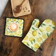 thumbnail image 5 of Lemon Kitchen Oven Mitt and Pot Holder Sets 2 Pcs for Baking, Cooking and Grilling, Heat Resistant Up To 392 °F, 5 of 7