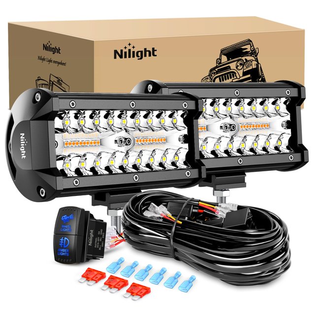 Barra de Luz LED Nilight de 6.5 pulgadas 120W con 3 Modos de Iluminación