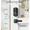 thumbnail image 6 of Veise Fingerprint Smart Locks for Front Door with 2 Lever Handle Set, App Control, Keyless Entry, Electronic Digital Keypad Deadbolt, Auto Lock, Waterproof, Easy to Install, Matte Black, 6 of 9