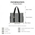 thumbnail image 2 of WANDF Tote Bag for Women with Zipper,Large Work Totes Laptop Bag with Multi-Pockets for College,Teacher,Nuser,Doctor,Durable Tote Bag for Travel,Beach,Gym(Black and White Grid), 2 of 8