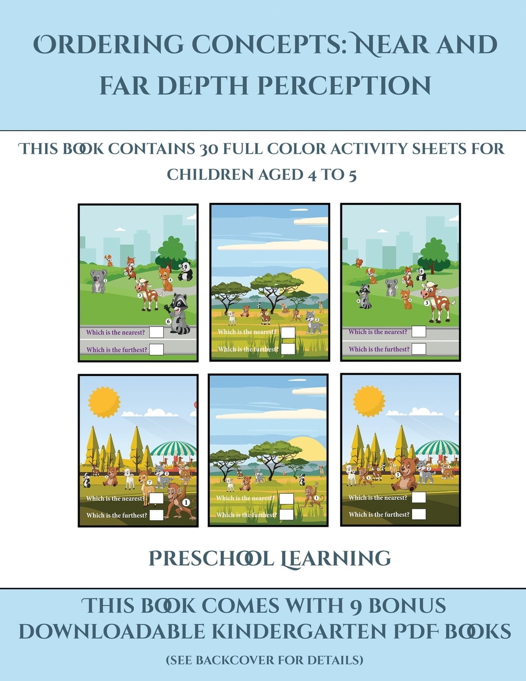 Preschool Learning Preschool Learning Ordering Concepts Near And Far Depth Perception This Book Contains 30 Full Color Activity Sheets For Children Aged 4 To 7 Paperback Walmart Com Walmart Com