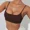 Brown, variant on Women Sports Bras Square Neck Crop Tank Tops with Removable Pads, Thin Straps, Light Support, Breathable, Quick Dry, Soft, Stretchy, Yoga, Pilates, Daily Wear