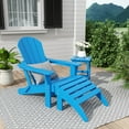 thumbnail image 4 of Polytrends  Laguna Hdpe All Weather Outdoor Patio Foldable Adirondack Chair With Ottoman And Side Table (3-Piece Set) Pacific Blue, 4 of 5