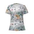 thumbnail image 3 of Naloa The World Map with Cartoon Animals Print T-Shirts Short Sleeve V Neck Tees for Women Fashion Tops Trendy Lightweight Soft Casual Summer Outfits Clothes, 3 of 5