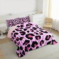 thumbnail image 3 of Manfei Wild Cheetah Pattern King Size Comforter Sets,Woodland Animal Bedding Comforter Set,Pink Zebra Striped Bedding Set For Teens Girls,Super Cozy Room Decor Reversible,3 Pieces, 3 of 8