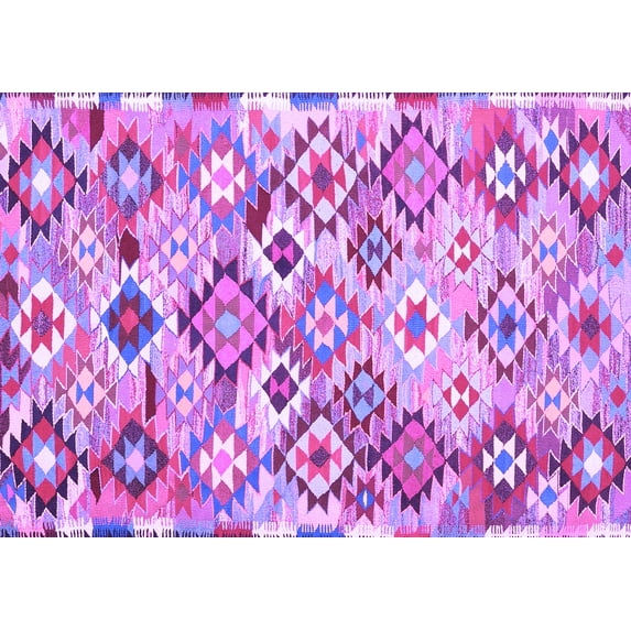 Ahgly Company Indoor Rectangle Southwestern Purple Country Area Rugs, 3' x 5'