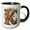 Black/White, variant on 3drose, Steampunk Monogram Initial K, 11oz Two-tone Green Mug