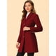 thumbnail image 3 of Abrigos largos de invierno con solapa con muesca y un solo pecho para mujer Rojo S, 3 of 5