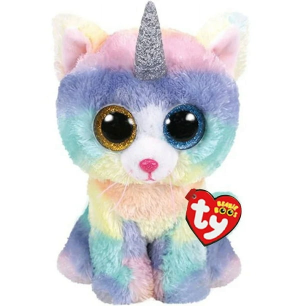 Peluche de 15 cm Ty con forma de gorro grande y ojos de algodón suave, animales, tigre, cerdo, poni, unicornio, perro, zorro, murciélago, muñecos, juguetes para niñas, regalo