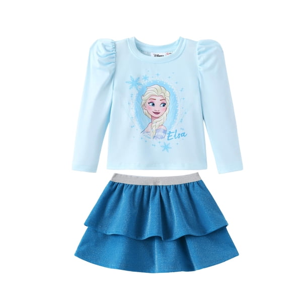 Conjunto para Niña Pequeña Disney Frozen Elsa de 2 Piezas con Mangas Abullonadas