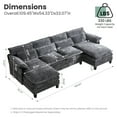 thumbnail image 3 of JONPONY 109.45"U Shaped Couch, 4 Seat Sectional with 4 Throw Pillows, Convertible Upholstery Symmetrical Sofá,High Dense Memory Foam with Double Chaise Lounge &Memory Foam for Living Room, Black Grey, 3 of 12