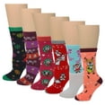 thumbnail image 3 of Sumona 6 Pairs Women Colorful Fancy Crazy Design Fastive Novelty Crew Socks, 3 of 5