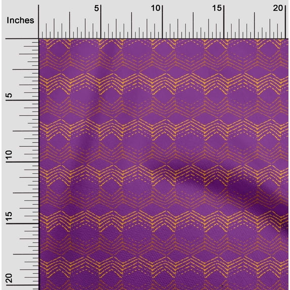 oneOone Georgette Viscose Fabric Chevron Block Decor Fabric Printed BTY 42 Inch Wide