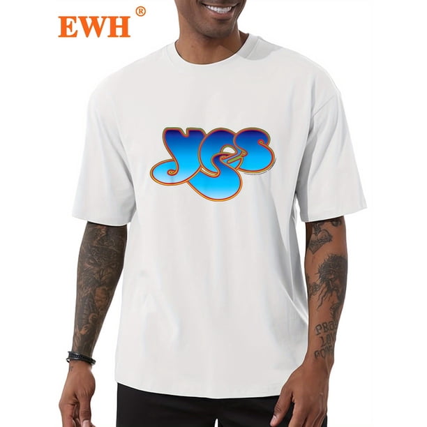 Camiseta con el logotipo clásico de Yes: mezcla de algodón suave, corte holgado, gráfico icónico para uso informal. Ideal para adultos, hombres, mujeres, adolescentes, jóvenes y uso casual.