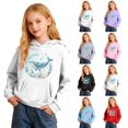 thumbnail image 4 of ZHOGXU Boys Girls Whale Wave Seashell Ocean Graphic Pullover Hoodie Long Sleeve Warm Sweatshirt Top With Pocket For Kids Youth Outdoor Daily Wear,White,8-9 Years, 4 of 4