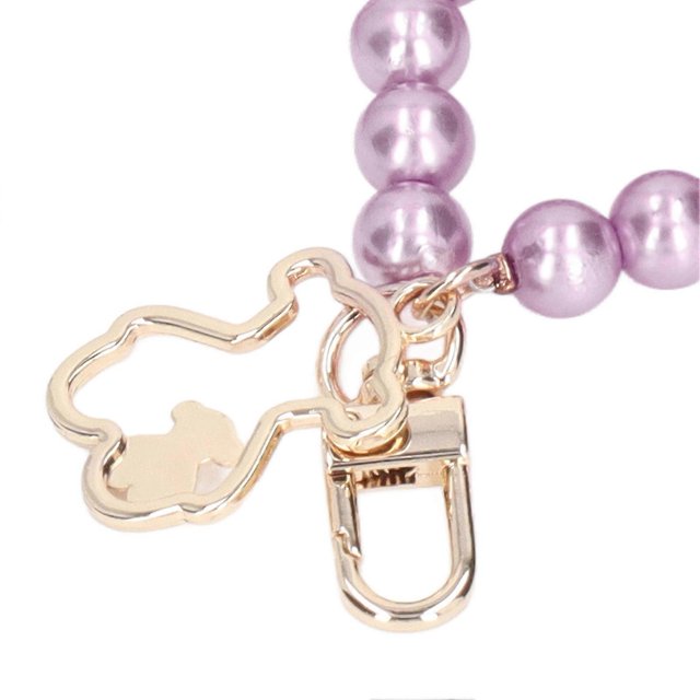 3Pcs Pearl Key Chain 10mm Various Styles High Gloss Smoother Edges Pearl Hand Wrist Lanyard with Metal Buckle for Phone Case H20 Purple