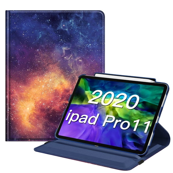 Fintie iPad Pro 11 Case 2020 360 Degree Rotating Stand Cover with Pencil Holder Auto Sleep/Wake, Galaxy