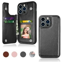 Takfox For Apple iPhone 14/14 Pro/14 Plus/14 Pro Max Wallet Case,With Card Slots Holder PU Leather Folio Flip Snap Closure Kickstand TPU Frame Bumper Cover,Black