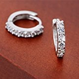 Bridal Set Rhinestone Earrings - ANDI ROSE Fashion Jewelry 925 Sterling Silver Rhinestones Hoop Diamond Stud Earrings for Women (1061 Silver)