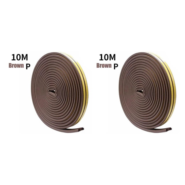 Speravity Tira de sellado autoadhesiva para puerta de casa, ventana, sellado de grietas, cinta autoadhesiva, tipo P, 5 m Marrón Tipo P (10M) 2piezas Speravity CBP144866