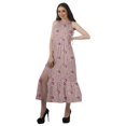 thumbnail image 3 of Moomaya Robe Imprimée Femme Fête Mariage Tenue de Soirée Col Halter Rayonne Robe Maxi, 3 of 4