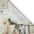 thumbnail image 2 of Ambesonne Cat Kitchen Curtains, Vintage Smiling Blue Eyed Kitty, 55"x24", Ivory Pale Brown Grey, 2 of 3