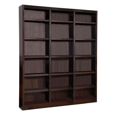 Concepts in Wood 15 Shelf Bookcase Wall with Doors, 72 inch Tall ...