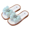 thumbnail image 2 of Bixock Toddler Girls Sandals Summer With Rhinestone Bow Solid Color Soft Sole Non Slide Beach Toddler Sandals Open Toe Casual Shoes, 2 of 3