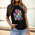 thumbnail image 4 of Shadoumai Valentine Shirt Women Buffalo Plaid Love Heart Graphic Tees Letter Print Splicing Long Sleeve Tops Shirts, 4 of 6