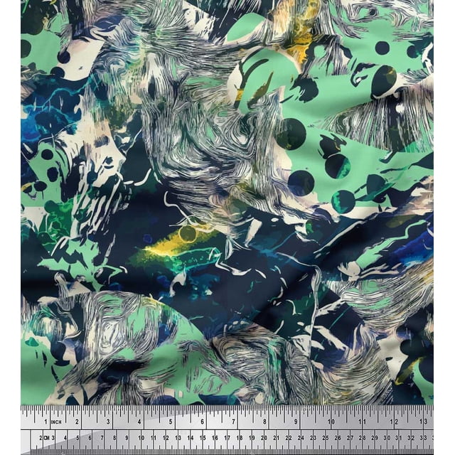 Soimoi Cotton Duck Fabric Animals & Texture Printed Fabric 1 Yard 56 Inch Wide
