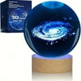 thumbnail image 3 of 3D Galaxy Crystal Ball Lamp Sun System Astronomy Planets Model Night Light Colorful with Wooden Base for Home Decorative Birthday Gift for Teens Boys and Girls, 3 of 11