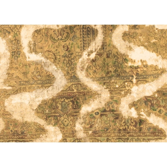 Ahgly Company Indoor Rectangle Abstract Brown Modern Area Rugs, 2' x 5'