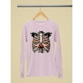thumbnail image 3 of Candy Corn Skeleton Ribcage Halloween Graphic - Men's Long Sleeve, 3 of 4