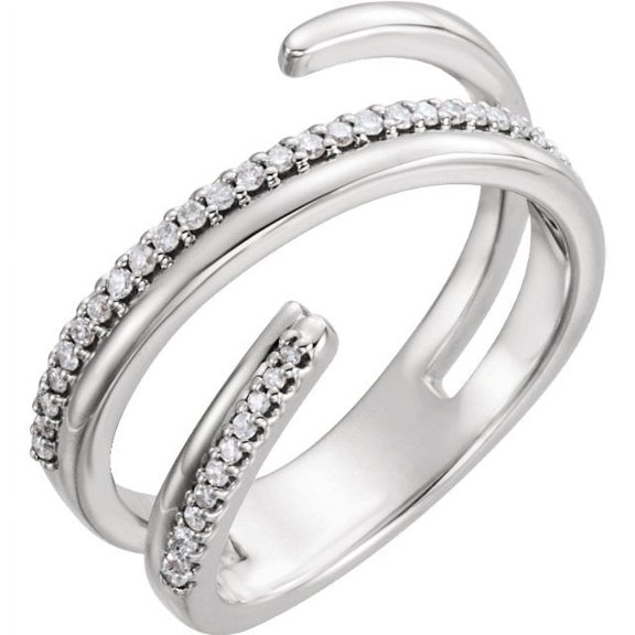 Pompeii 14kt White 1/6 CTW Diamond Negative Space Ring Right Hand Twist Ring (H/I,I1-I2)