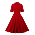 thumbnail image 5 of Robe de Soirée Vintage pour Femmes des Années 1950 Rétro Rockabilly, Bal de Promo, Manches Courtes, Découpes, Élégante, Cocktail, Ligne A, Évasée, Robe Swing, 5 of 5
