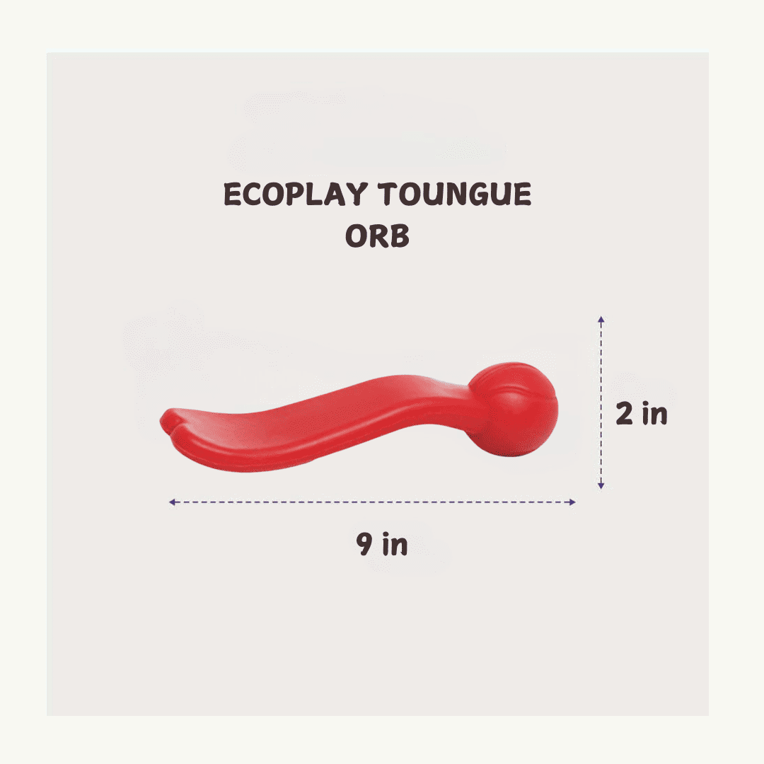 Hevea Pet Natural Rubber Non Toxic EcoPlay Tongue Orb Dog Toy