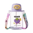 thumbnail image 2 of 20oz Clear Plastic Water Bottle with Flip-Up Straw, Adjustable Crossbody Strap & Leak-Proof Lid, Cute Cartoon Design for Outdoor Activities, Sports, Daily Hydration for Family and Adults, 2 of 3