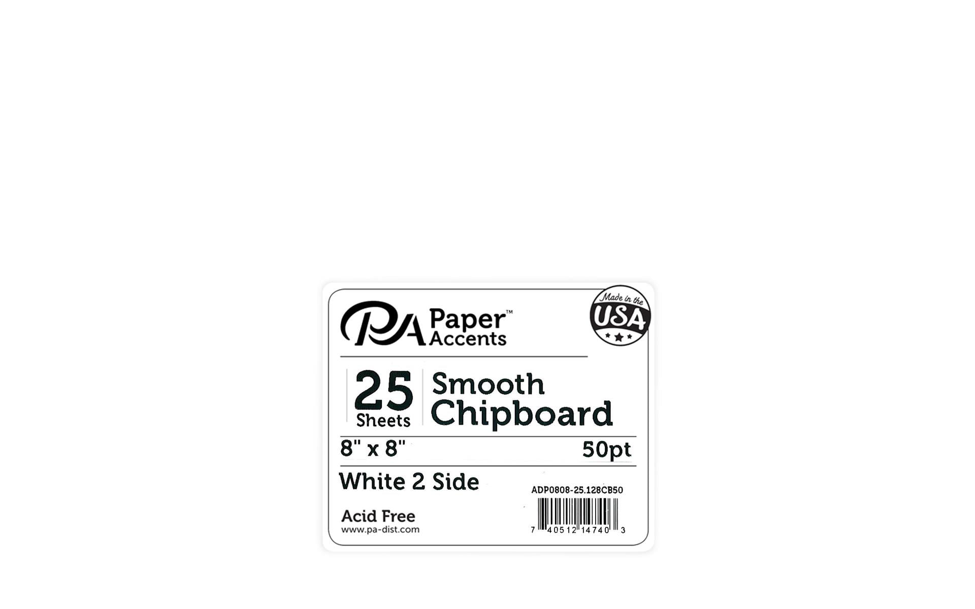 Medium Thick Weight PaperBoard .050 Point Small Square Card Size 4 X 4 1200 Sheets Chipboard 50pt White 1 Side Caliper White Coated on One Side Cardboard Paper 4X4 Inches 