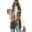 Autumn Leaf Camouflage, variant on Chririnla Orange Black Geometric, Open Front Woven Women's Sleeveless Waistcoat, Trendy V Neck Outerwear for Formal Work and Winter Wear