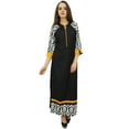 thumbnail image 2 of Bimba Women Rayon Custom Long Black Kurta Designer Straight Kurti- 4, 2 of 6
