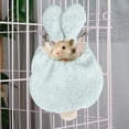 thumbnail image 4 of Hamaca para animales pequeños, cama colgante suave, jaula para cama, accesorios de juguete, tienda para mascotas, escondite, saco para siesta, cálido Azul Yinane Hamaca cama, 4 of 8