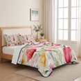 thumbnail image 5 of Queen Quilt Set 90''x96'', Spring Tulip Lightweight Summer Bedspread Coverlet Set with 2 Pillow Shams, Summer Floral Botanical Elegant Breathable All Season Quilt Bedding for Bedroom/Guest Room, 5 of 9