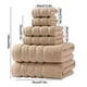 thumbnail image 3 of Juego de 6 toallas de baño de algodón | Toallas de felpa suave y muy absorbentes | Incluye toallas de baño, de manos y de cara | Colores gris, blanco y café | Ideales para baño, gimnasio, spa,, 3 of 9