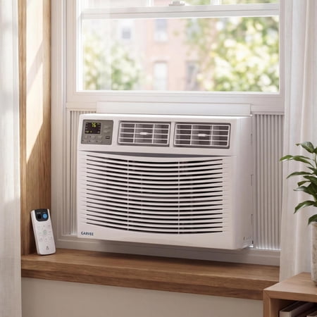 Aprafie 10,000 BTU Window Air Conditioner, 3-in-1 Compact Window AC Unit with Remote Control, Cools up to 450 Sq.Ft, 115V, White